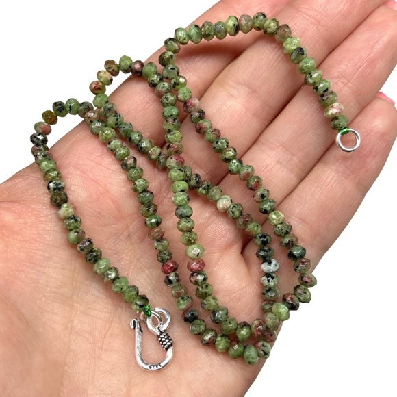 4mm Ruby in Zoisite Beaded Necklace Stone Gemstone Crystal 18” Strand Beads - Picture 2 of 7